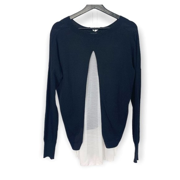 Josie Peekaboo Layered Merino Wool Blend Top Small - Picture 2 of 8